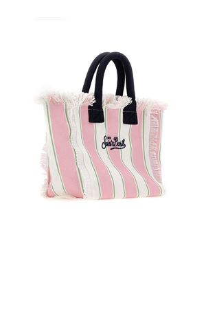 Pink and white cotton canvas bag SAINT BARTH KIDS | COL000102598L